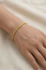 Hasır Örgü Tasarım 925 Ayar Gümüş Kadın Bileklik - Görsel 4