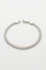 Hasır Örgü Tasarım 925 Ayar Gümüş Kadın Bileklik - Görsel 2