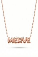 İsimli Bombeli Kişiye Özel 925 Ayar Gümüş Kadın Kolye - Görsel 3