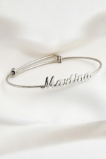 İsimli Kişiye Özel Ayarlanabilir 925 Ayar Gümüş Bilezik - Görsel 4