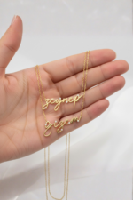 İsimli Kişiye Özel Taşlı 925 Ayar Gümüş Kadın Minimal Kolye - Görsel 4