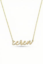 İsimli Kişiye Özel Taşlı 925 Ayar Gümüş Kadın Minimal Kolye - Görsel 2