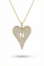 Kalp İçinde Harfli Kişiye Özel 925 Ayar Gümüş Kadın Kolye - Görsel 3