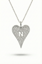 Kalp İçinde Harfli Kişiye Özel 925 Ayar Gümüş Kadın Kolye