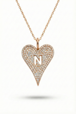 Kalp İçinde Harfli Kişiye Özel 925 Ayar Gümüş Kadın Kolye - Görsel 2