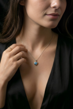 Kalp ve Nazar Temalı 925 Ayar Gümüş Kadın Minimal Kolye - Görsel 5