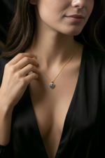 Kalp ve Nazar Temalı 925 Ayar Gümüş Kadın Minimal Kolye - Görsel 4