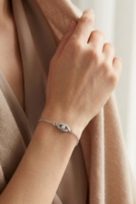 Nazar Göz Minimal 925 Ayar Gümüş Kadın Ayarlanabilir Bileklik - Görsel 5