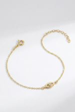 Nazar Göz Minimal 925 Ayar Gümüş Kadın Ayarlanabilir Bileklik - Görsel 3