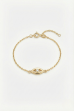 Nazar Göz Minimal 925 Ayar Gümüş Kadın Ayarlanabilir Bileklik - Görsel 4