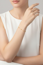 Toplu Zincir Minimal 925 Ayar Gümüş Kadın Bileklik - Görsel 4