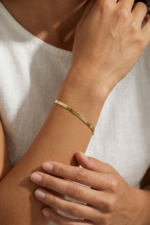 Yassı Zincir 925 Ayar Gümüş Kadın Ayarlanabilir Bileklik - Görsel 7