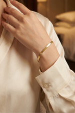 Yassı Zincir 925 Ayar Gümüş Kadın Ayarlanabilir Bileklik - Görsel 5