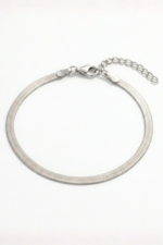 Yassı Zincir 925 Ayar Gümüş Kadın Ayarlanabilir Bileklik - Görsel 2