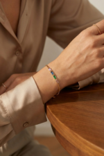 Zarif Renkli Baget Taşlı 925 Ayar Ayarlanabilir Bileklik - Görsel 4