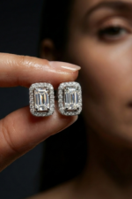 Baget Taşlı 925 Ayar Gümüş Kadın Küpe - Görsel 2