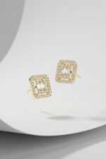 Baget Taşlı 925 Ayar Gümüş Kadın Küpe - Görsel 4