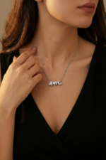 Harfli Kişiye Özel Ayarlanabilir 925 Ayar Gümüş Kadın Minimal Kolye - Görsel 6