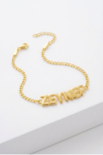 İsimli Kişiye Özel Bombeli 925 Ayar Gümüş Kadın Bileklik