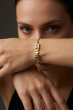 İsimli Kişiye Özel Bombeli 925 Ayar Gümüş Kadın Bileklik - Görsel 7