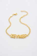 İsimli Kişiye Özel Bombeli 925 Ayar Gümüş Kadın Bileklik - Görsel 2