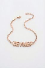 İsimli Kişiye Özel Bombeli 925 Ayar Gümüş Kadın Bileklik - Görsel 4