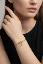 Kişiye Özel Plaka Harfli 925 Ayar Gümüş Kadın Bileklik - Görsel 4