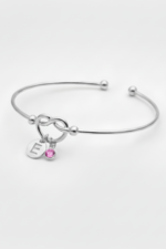 Kişiye Özel Plaka Harfli 925 Ayar Gümüş Kadın Bileklik