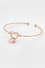 Kişiye Özel Plaka Harfli 925 Ayar Gümüş Kadın Bileklik - Görsel 2