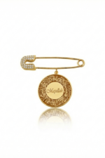 Bebek Yaka İğnesi Maşallah ve Nazar Ayeti Yazılı 925 Ayar Gümüş Antialerjik Kırmızı