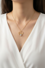 Kalpli İsimli ve Doğum Taşı Seçenekli 925 Ayar Gümüş Kadın Kolye - Görsel 2