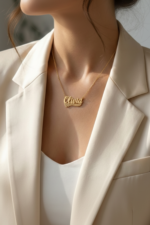 İsimli Kişiye Özel Kalp Detaylı 925 Ayar Gümüş Kadın Kolye - Görsel 2