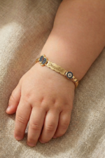 Bebek Künyesi Maşallah Yazılı 925 Ayar Gümüş Nazar Beyaz Taşlı Ayak İzi - Görsel 3