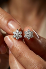 Çiçek Tasarım Kadın 925 ayar Gümüş Minimal Küpe - Görsel 5