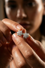 Çiçek Tasarım Kadın 925 ayar Gümüş Minimal Küpe