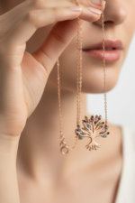 Yaşam Ağacı Mix Taşlı 925 Ayar Gümüş Kadın Kolye - Görsel 3