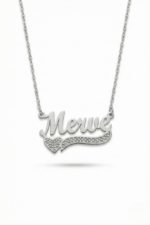 İsimli Kişiye Özel Kalp Detaylı 925 Ayar Gümüş Kadın Kolye - Görsel 6