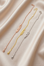 Balon Harf İsimli 925 Ayar Gümüş Kadın Ayarlanabilir Bileklik - Görsel 4