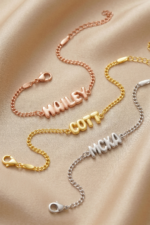 Balon Harf İsimli 925 Ayar Gümüş Kadın Ayarlanabilir Bileklik