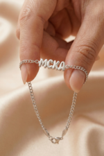 Balon Harf İsimli 925 Ayar Gümüş Kadın Ayarlanabilir Bileklik - Görsel 3