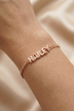 Balon Harf İsimli 925 Ayar Gümüş Kadın Ayarlanabilir Bileklik - Görsel 6