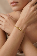 Balon Harf İsimli 925 Ayar Gümüş Kadın Ayarlanabilir Bileklik - Görsel 2