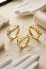 İsim Yüzüğü 925 Ayar Gümüş Kişiye Özel Kadın Yüzük - Görsel 2