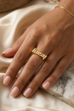 İsim Yüzüğü 925 Ayar Gümüş Kişiye Özel Kadın Yüzük