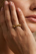 İsim Yüzüğü 925 Ayar Gümüş Kişiye Özel Kadın Yüzük - Görsel 2