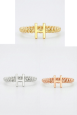 Burgu Bantlı Harf  925 Ayar Gümüş Minimal Kadın Yüzük - Görsel 6