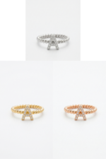 Burgu Bantlı Zirkon Taşlı Harf  925 Ayar Gümüş Minimal Kadın Yüzük - Görsel 5