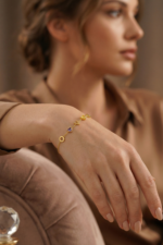 Doğum Taşı Harf Bileklik 925 Ayar Gümüş Kişiselleştirilmiş Charm Kadın Bileklik