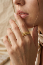 İsim Yüzüğü 925 Ayar Gümüş Kişiye Özel Kadın Yüzük - Görsel 2