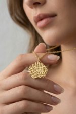 Besmele Yazılı Bismillahirrahmanirrahim 925 Ayar Gümüş Kadın Kolye - Görsel 2